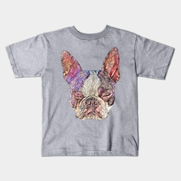 Boston Terrier Kids T-Shirt by DoggyStyles